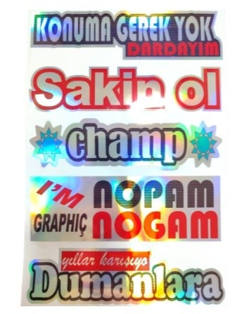 ÇIKARTMA GRUP TEKLİ SAKİN OL 20X30CM HOLOGRAM KOD:1240