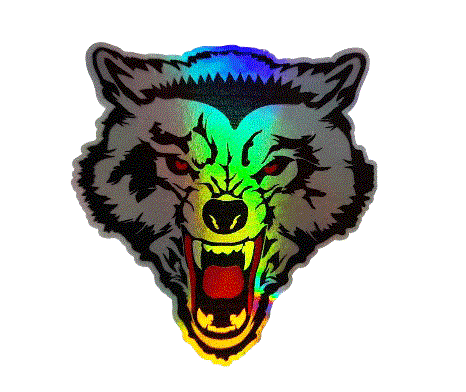 ÇIKARTMA KURT KAFASI HOLOGRAM 13X13CM KOD:1241