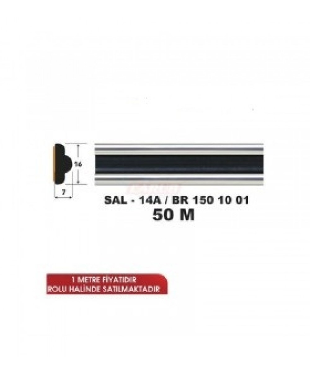 Çıta No:14A 131 Çıtası Siyah Krom 50Metre En:16mm SALMAN Kod:SAL14A
