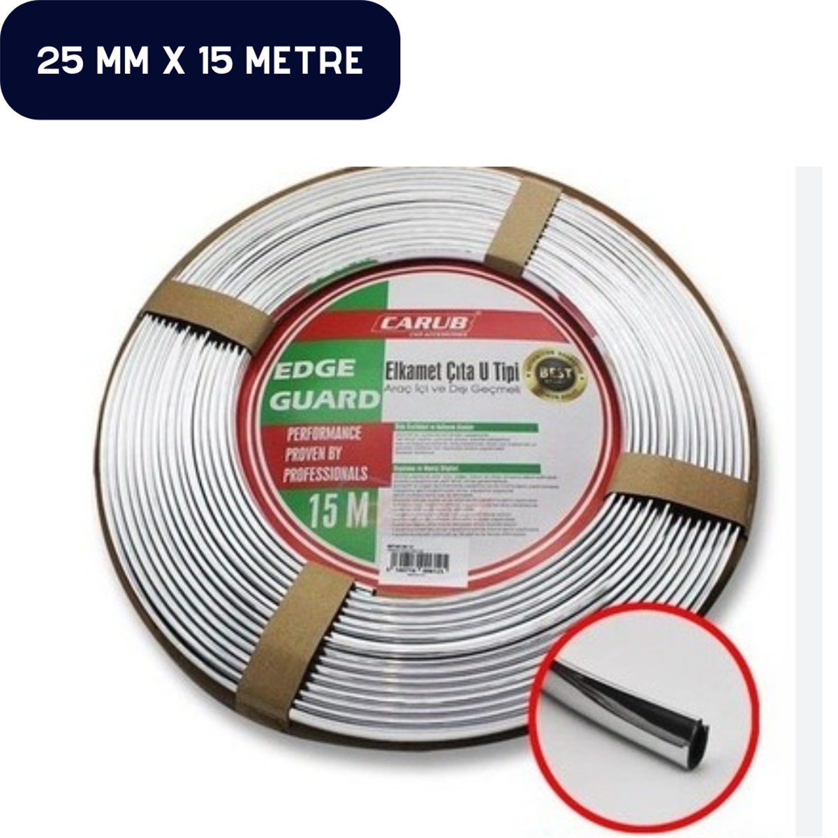 Elkamet Çıta Nikel Geniş 25Mmx15 Metre U Tipi Kod:1600612 - Suslen Oto