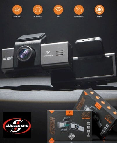 EYRON 4K UHD Wi-Fi ADAS DESTEKLİ AKILLI ARAÇ  KAMERASI - 256GB SD KART DESTEĞİ KOD: EYRON