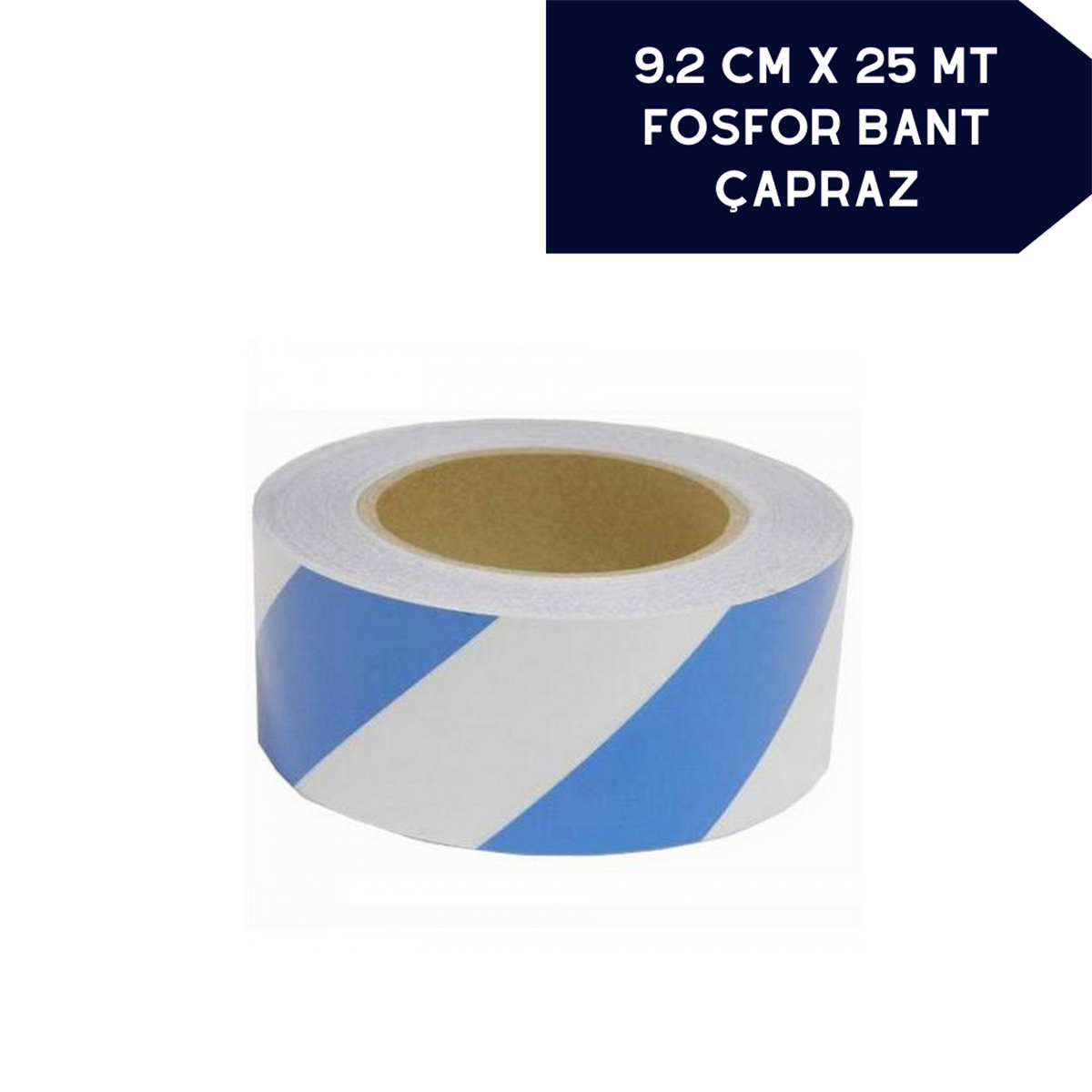 Fosfor Bant Çapraz 9.2cmx25m Beyaz Mavi Kod:2406102
