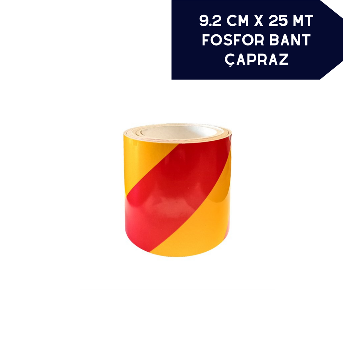 Fosfor Bant Çapraz 9.2cmx25m Sarı Kırmızı Kod:2406107