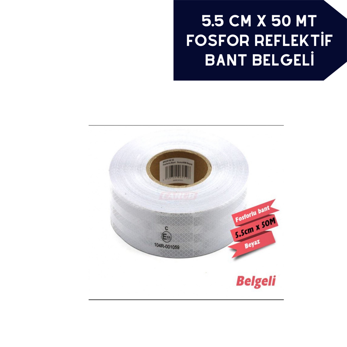 Fosfor Reflekti̇f C Onay Belgeli̇ 5.5cmx50m Beyaz Kod:2406058