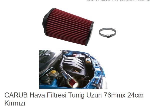 HAVA FİLTRESİ UZUN 76X24CM KIRMIZI KOD:4686340