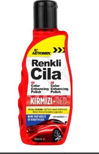 KIRMIZI RENKLİ CİLA 180 ML AUTOMİX KOD:44846