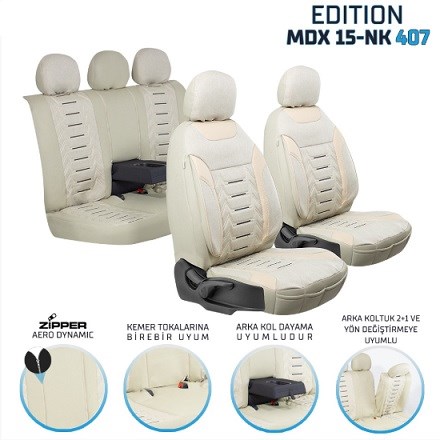 KOLTUK KILIFI EDİTİON NAKIŞ KETEN FERMUARLI KIRMIZI KOD:MDX15-NK-407
