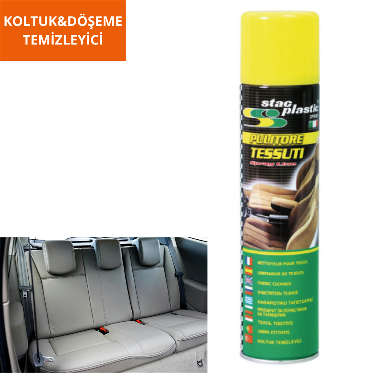 KOLTUK VE DÖŞEME TEMİZLEYİCİ 400ML STAC PLASTİC KOD:0900401