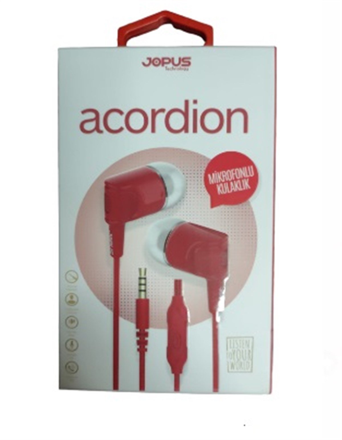 KULAK İÇİ KULAKLIK KIRMIZI ACORDİON JOPUS 9156