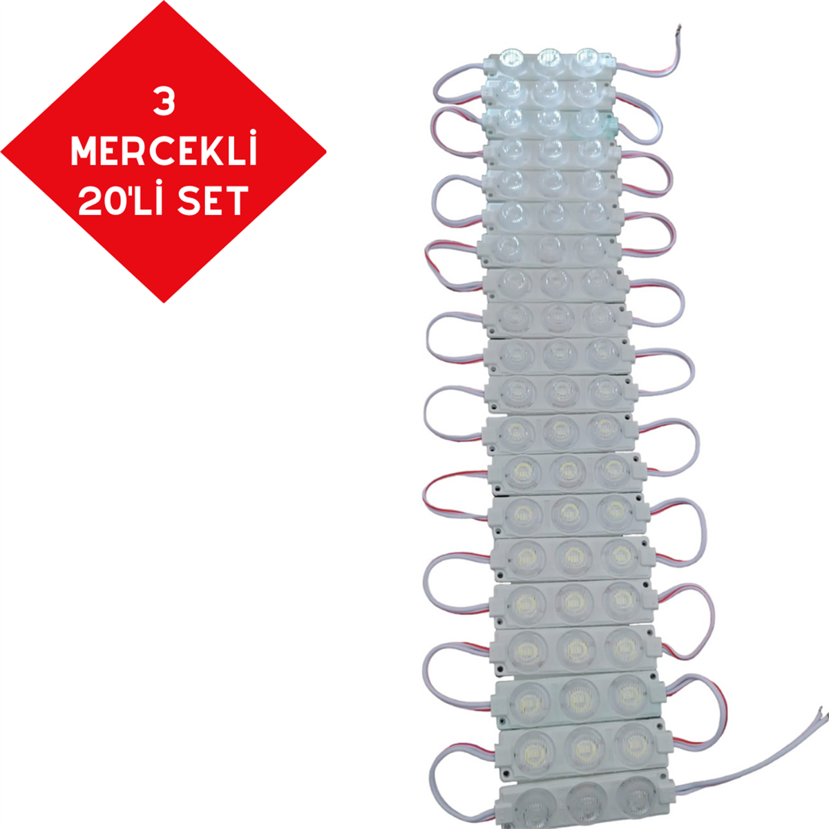 LAMBA 12V CAMLI PARMAK BEYAZ MERCEK 3LÜ CARUB 20 ADET KOD:0409928