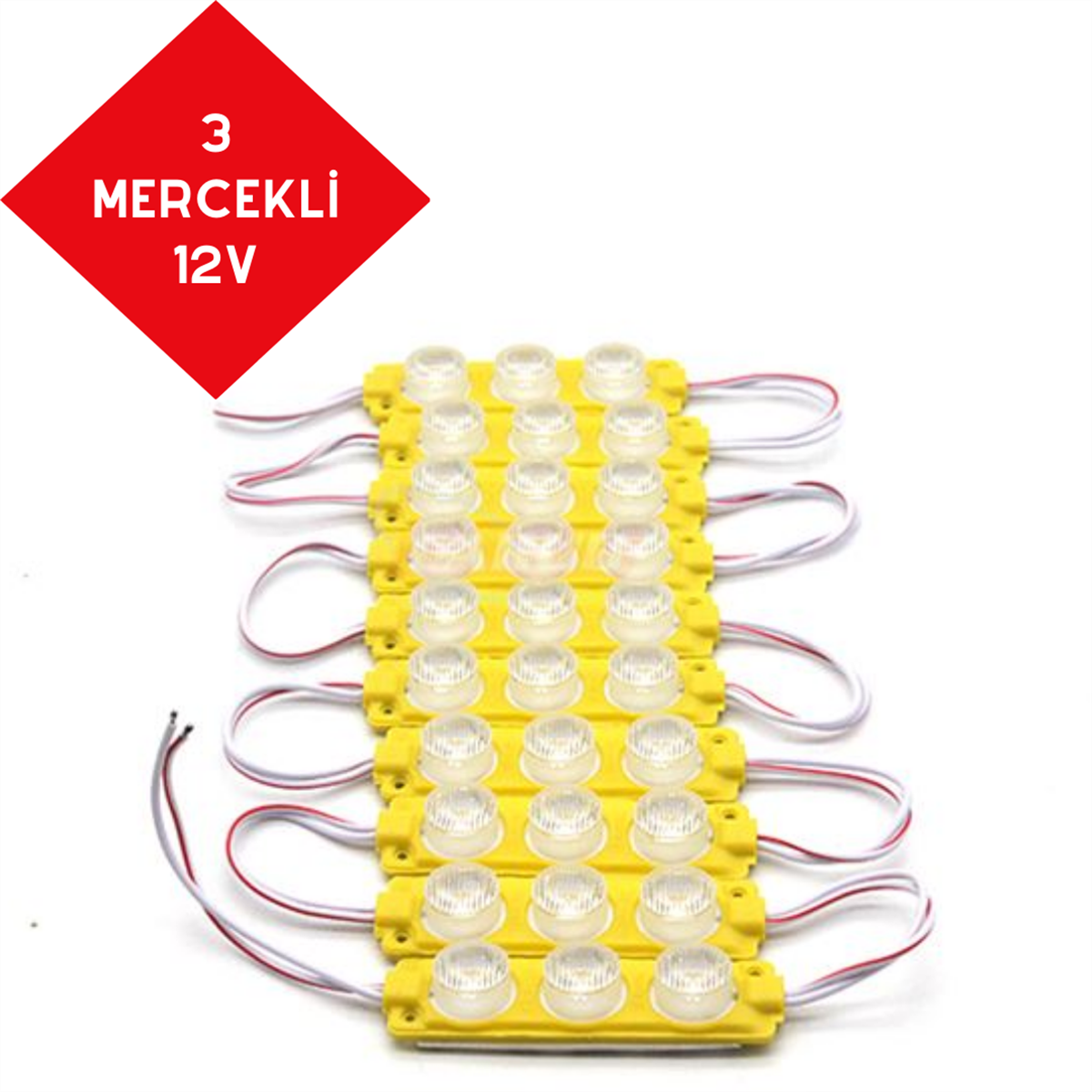 LAMBA 12V CAMLI PARMAK SARI MERCEK 3LÜ CARUB 10 ADET KOD:0409938