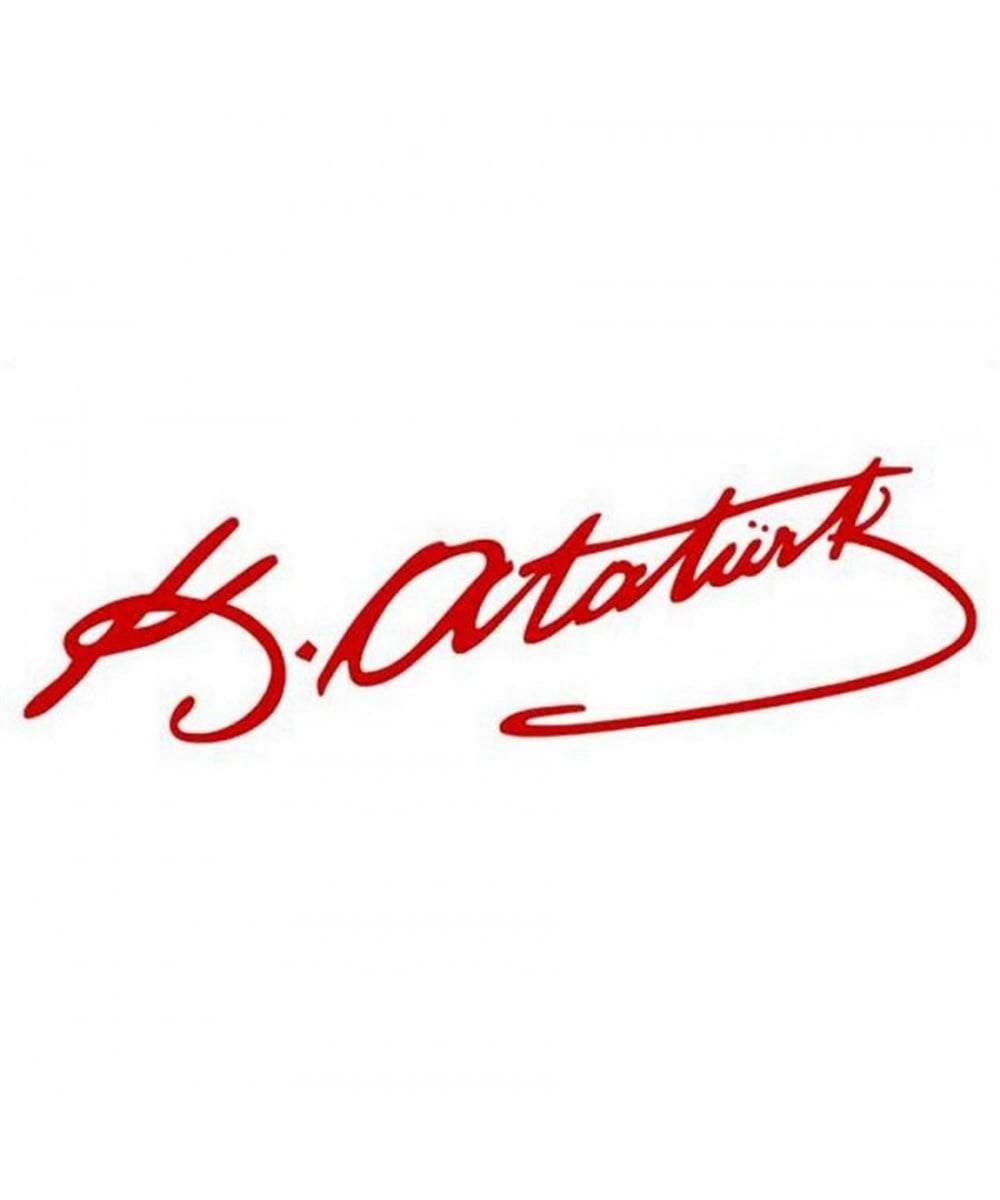 Mustafa Kemal Atatürk İmzası Küçük (14 cm)  Kırmızı 800701022