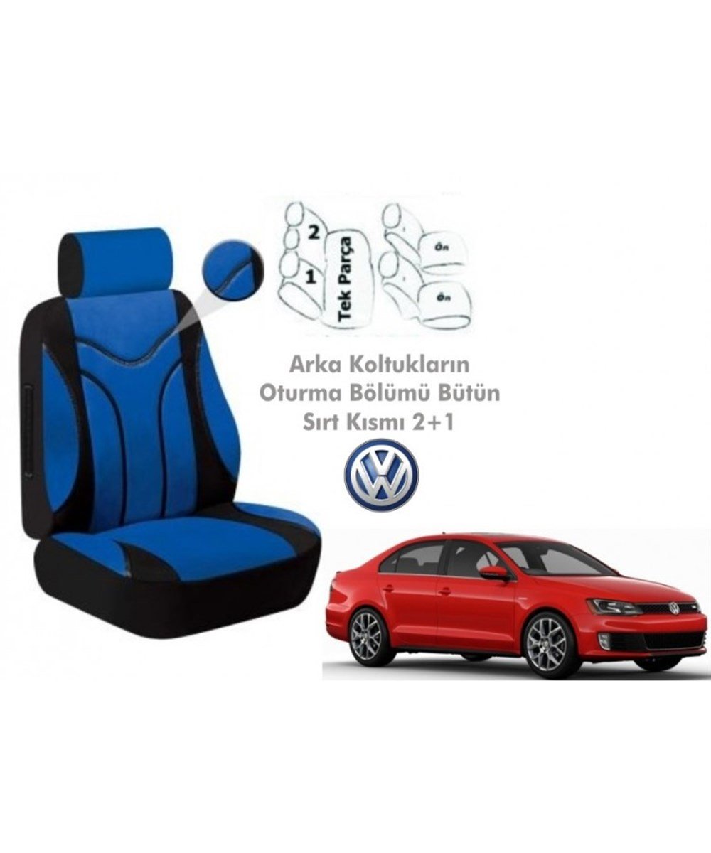 Oto Koltuk Kılıfı Mavi Ortopedik (Sırt Dayama 2+1  Oturma Kısmı Bütün ) 78