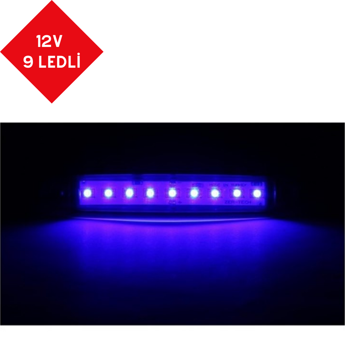 PARMAK LED 12V 9 LEDLİ MAVİ KOD:TH-913