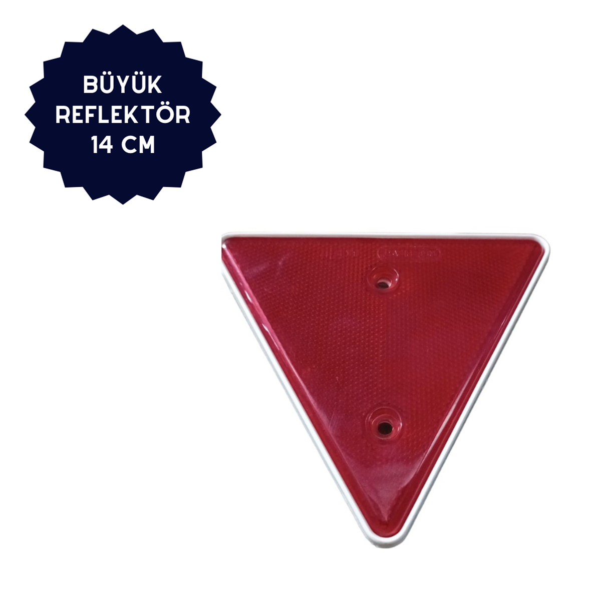 REFLEKTÖR BÜYÜK ÜÇGEN KIRMIZI KENAR UZUNLUK: 14CM KOD:BK-17K