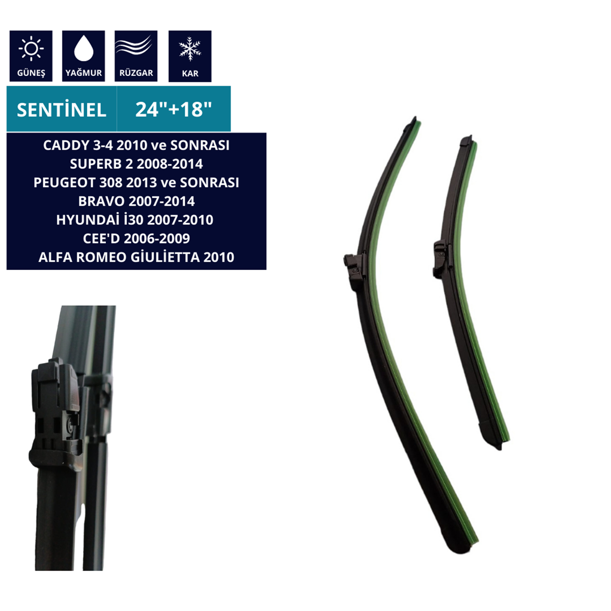 SİLECEK ÖN CADDY SUPERB PEUGEOT HYUNDAİ CEED ALFA ROMEO 24