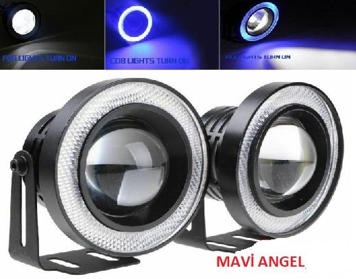 SİS LAMBASI MERCEK ANGEL 12V COB METAL 89MM MAVİ KOD:8559