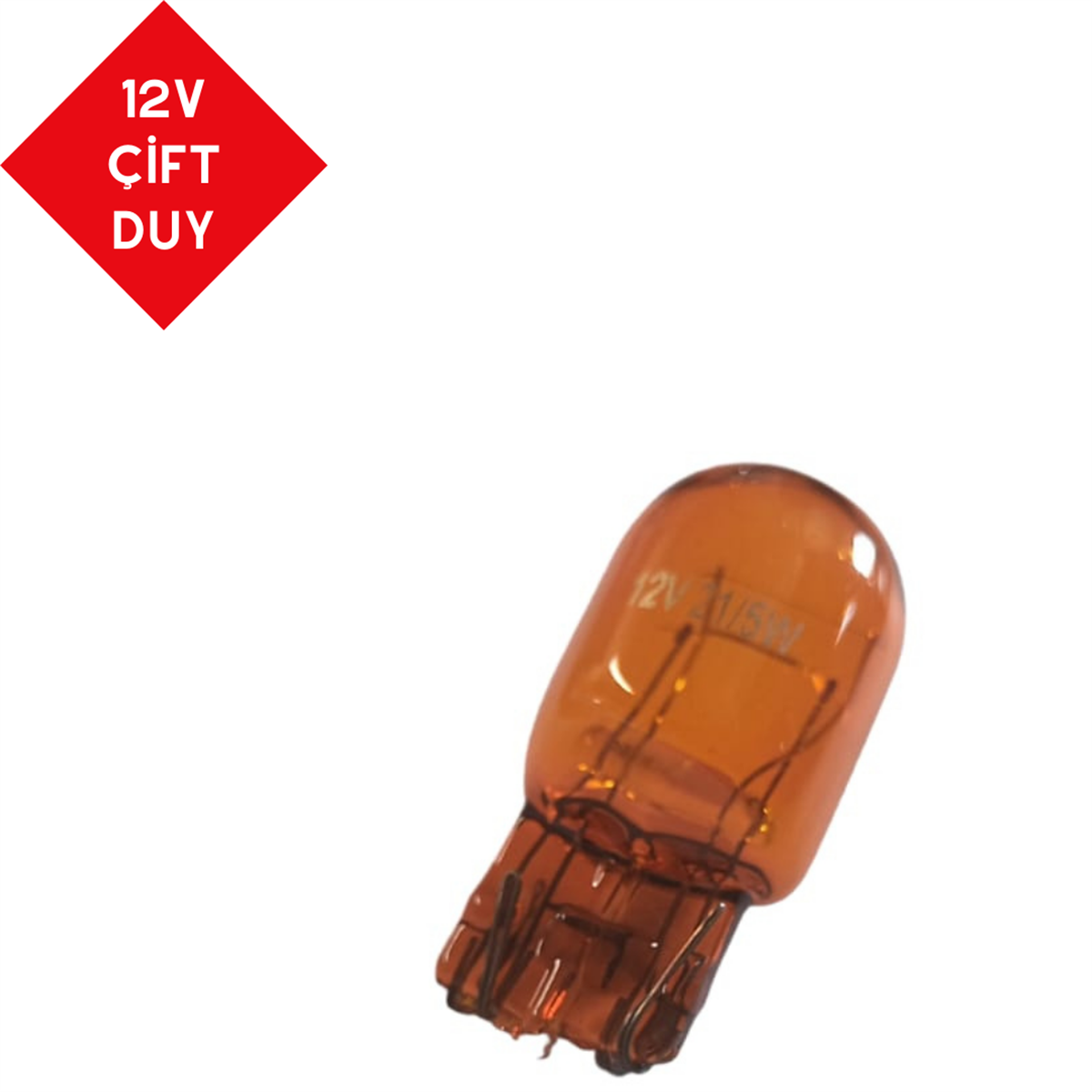 T20 AMPUL 12V DİPSİZ  FLOS AMBER ÇİFT DUY 21/5W (ADET) KOD:269007