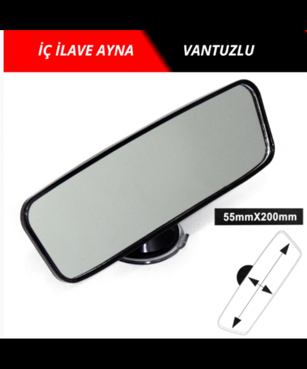 Vantuzlu İç İlave Ayna Orjinal Cam 5,5cmx20cm Kod: 0221172