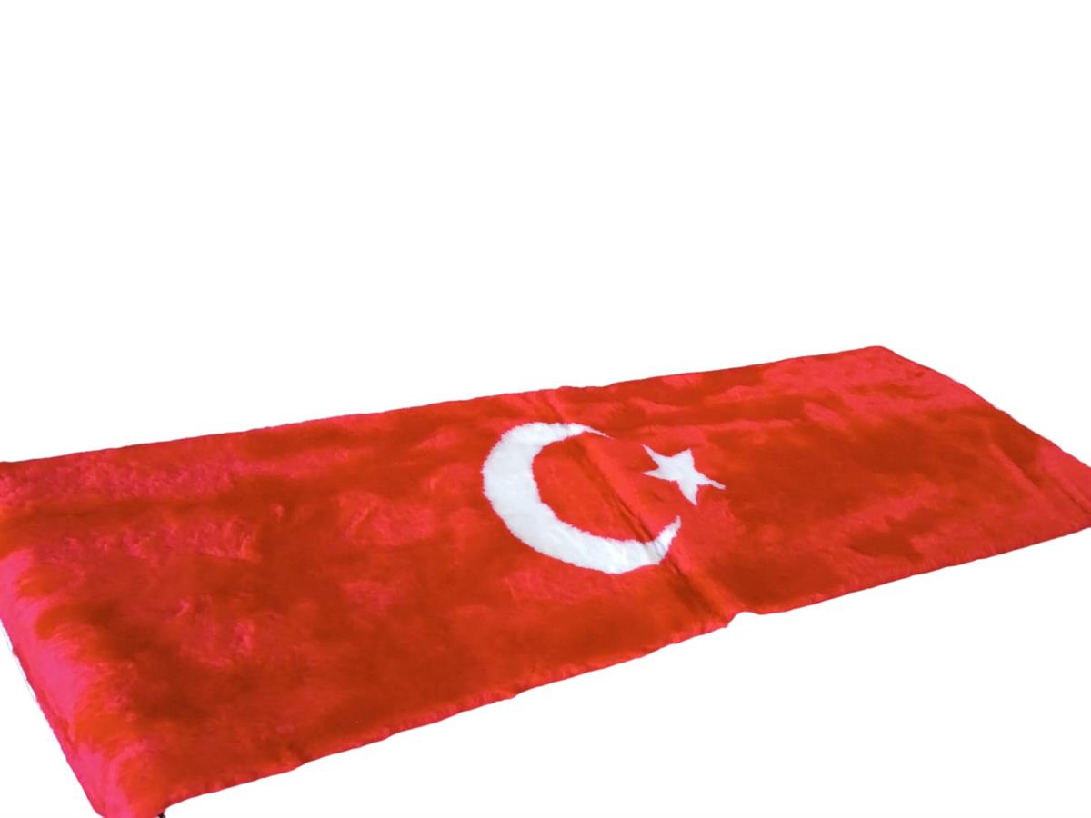 Torpido Üstü Peluş Örtü Türk Bayrağı 150X40Cm Kod:20 - Liman Oto