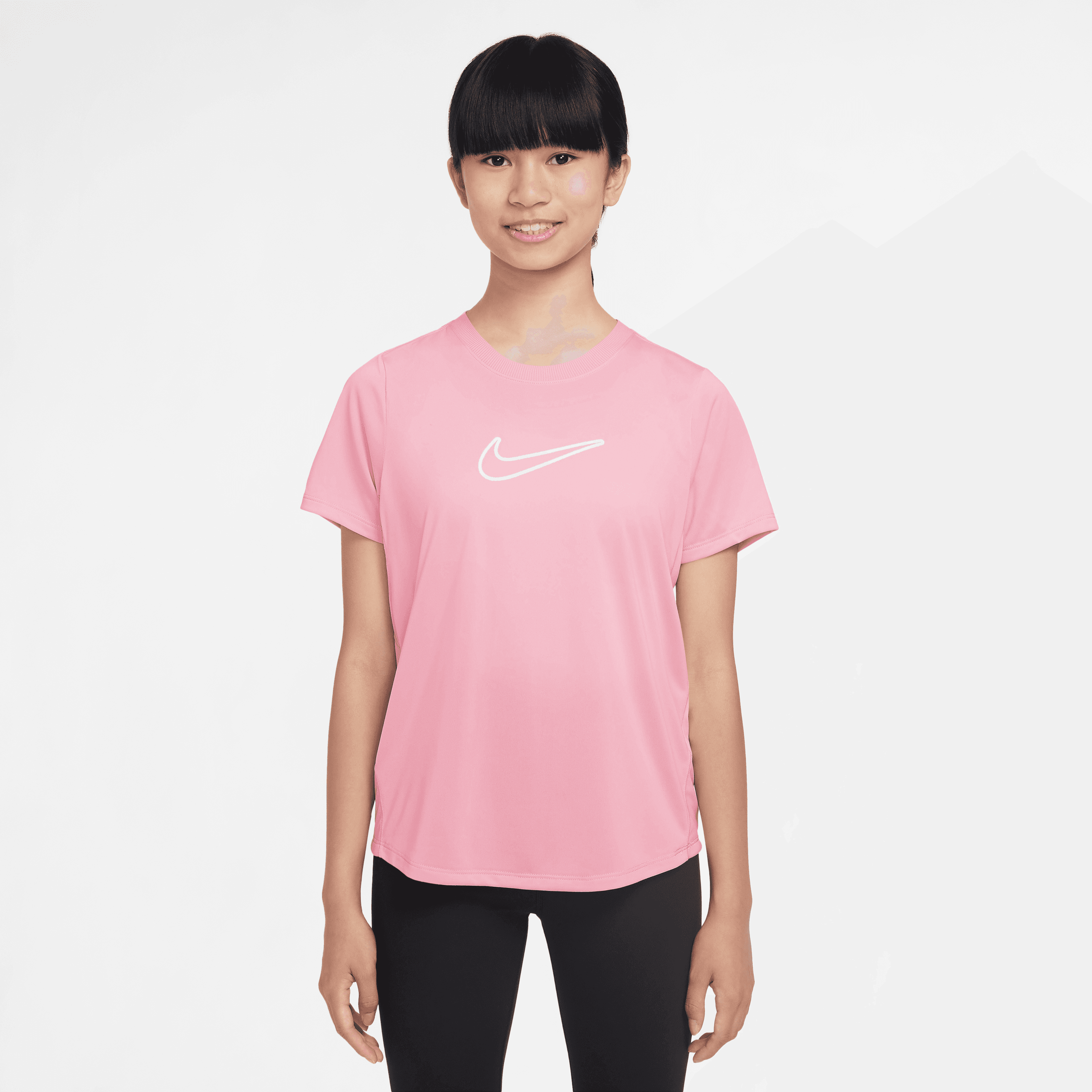 Nike One Fitted Dri-FIT Kısa Kollu Genç  Kız Çocuk Üstü