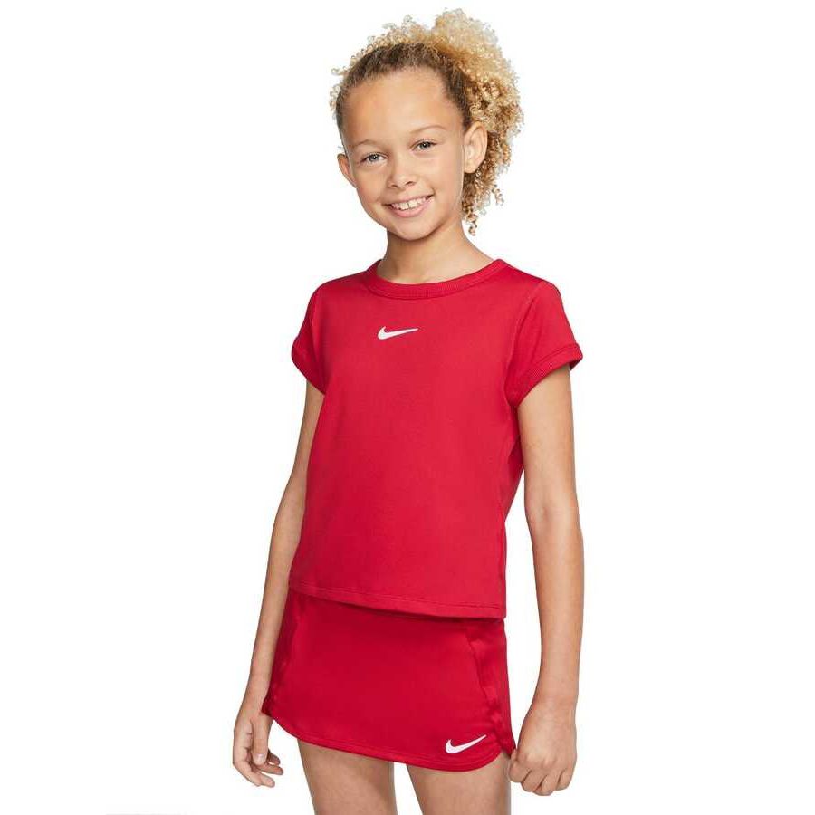 NikeCourt Dri-FIT Genç Kız Çocuk Tenis Tişörtü