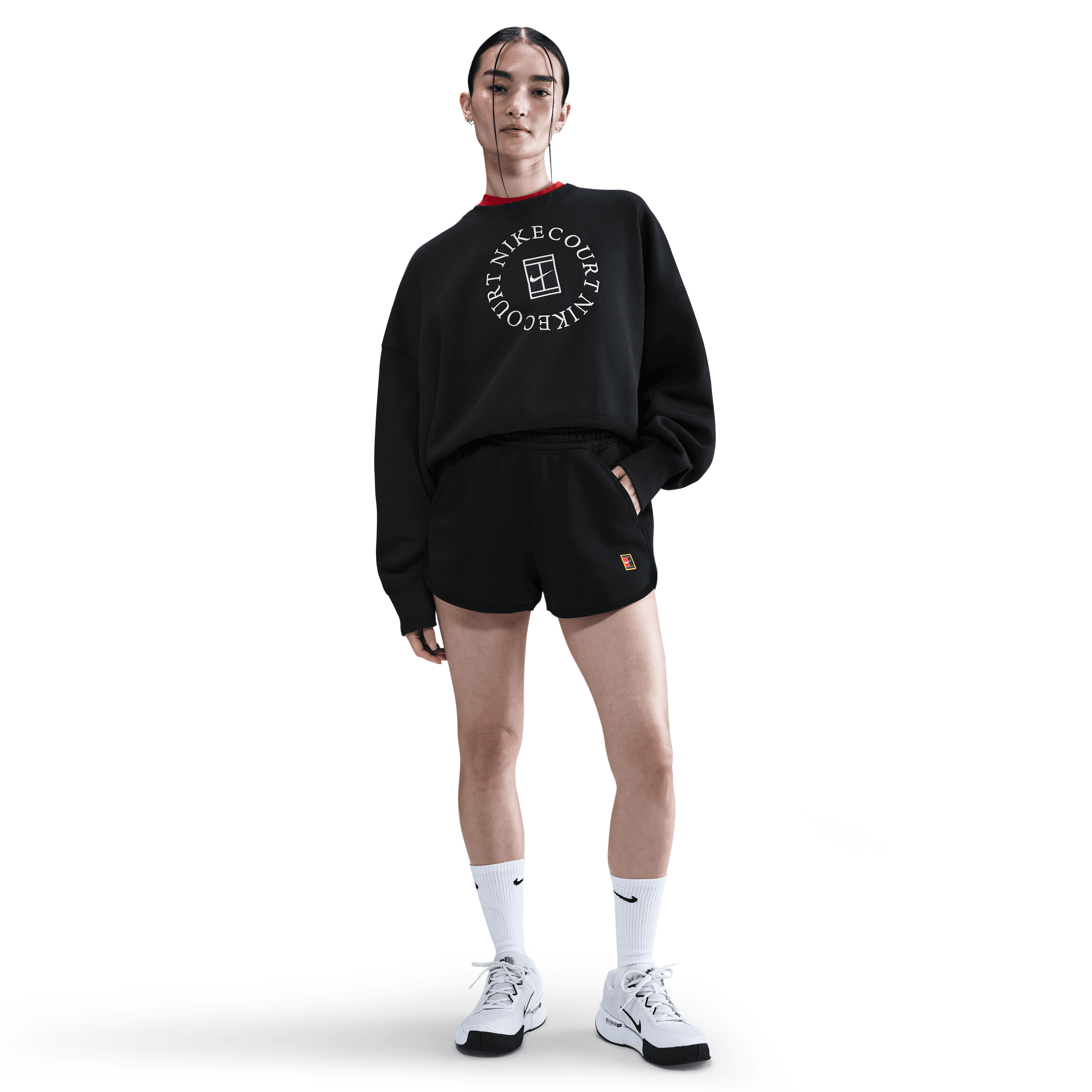 NikeCourt Heritage Normal Belli Fleece Kadın Tenis Şortu