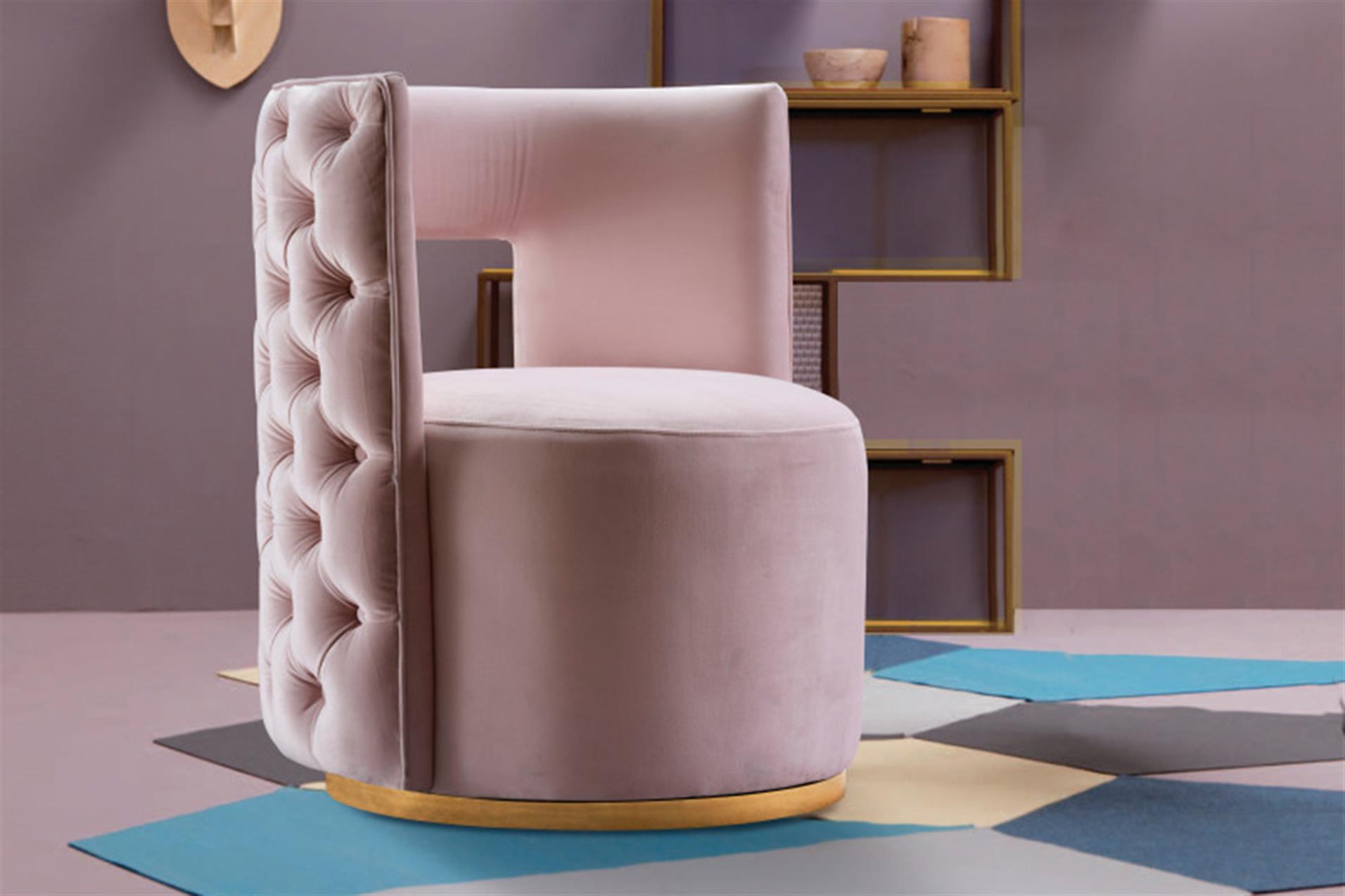 360 derece döner makyaj sandalyesi (pembe)