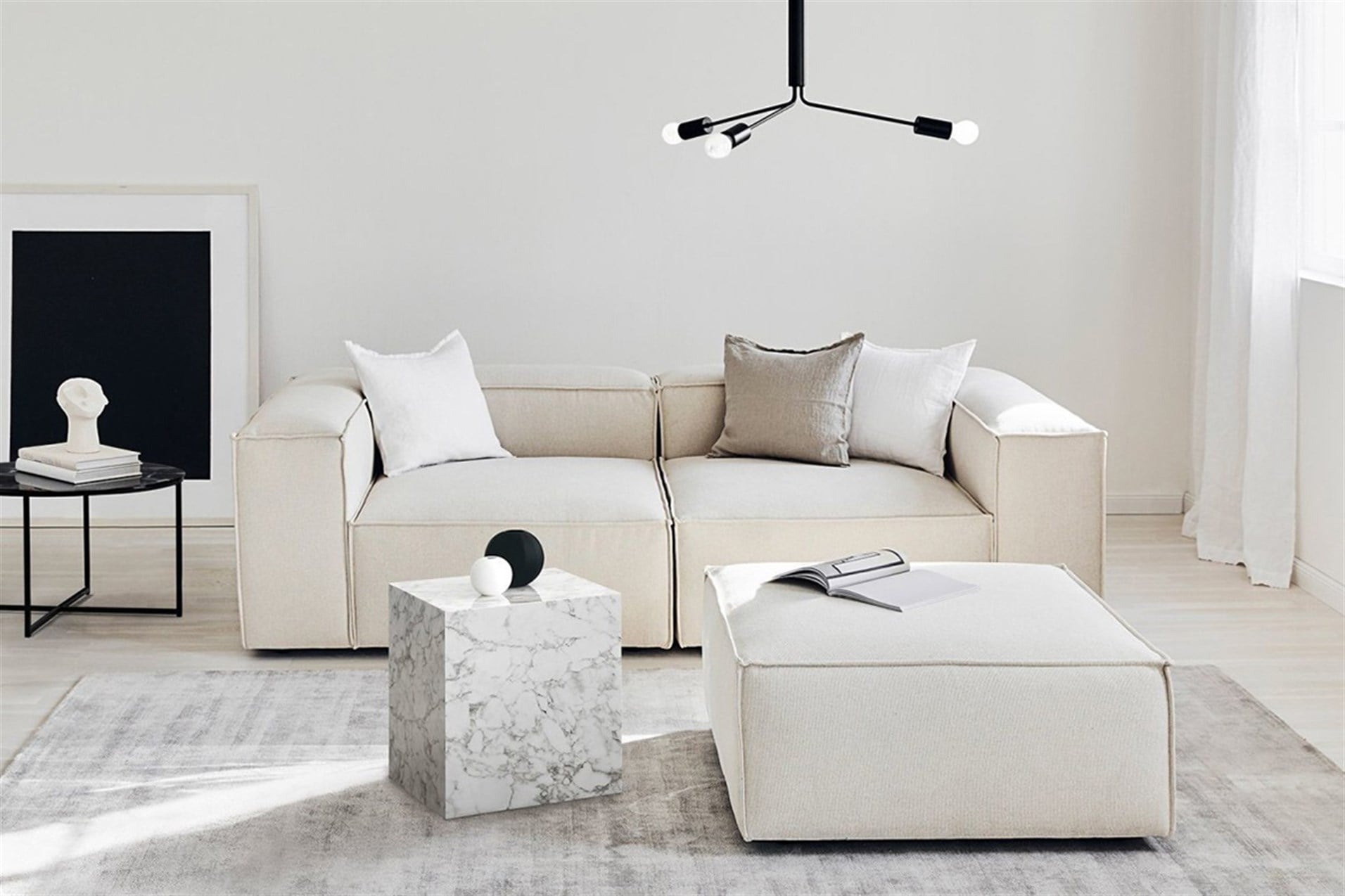 Relax Soft 3 Modül (krem) babyface 03 (2 köşe, 1 puf)