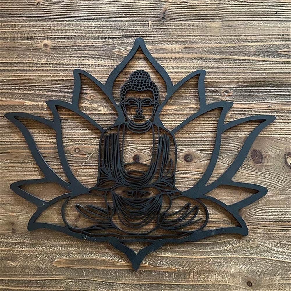Ahşap Buda ve Lotus Çiçeği