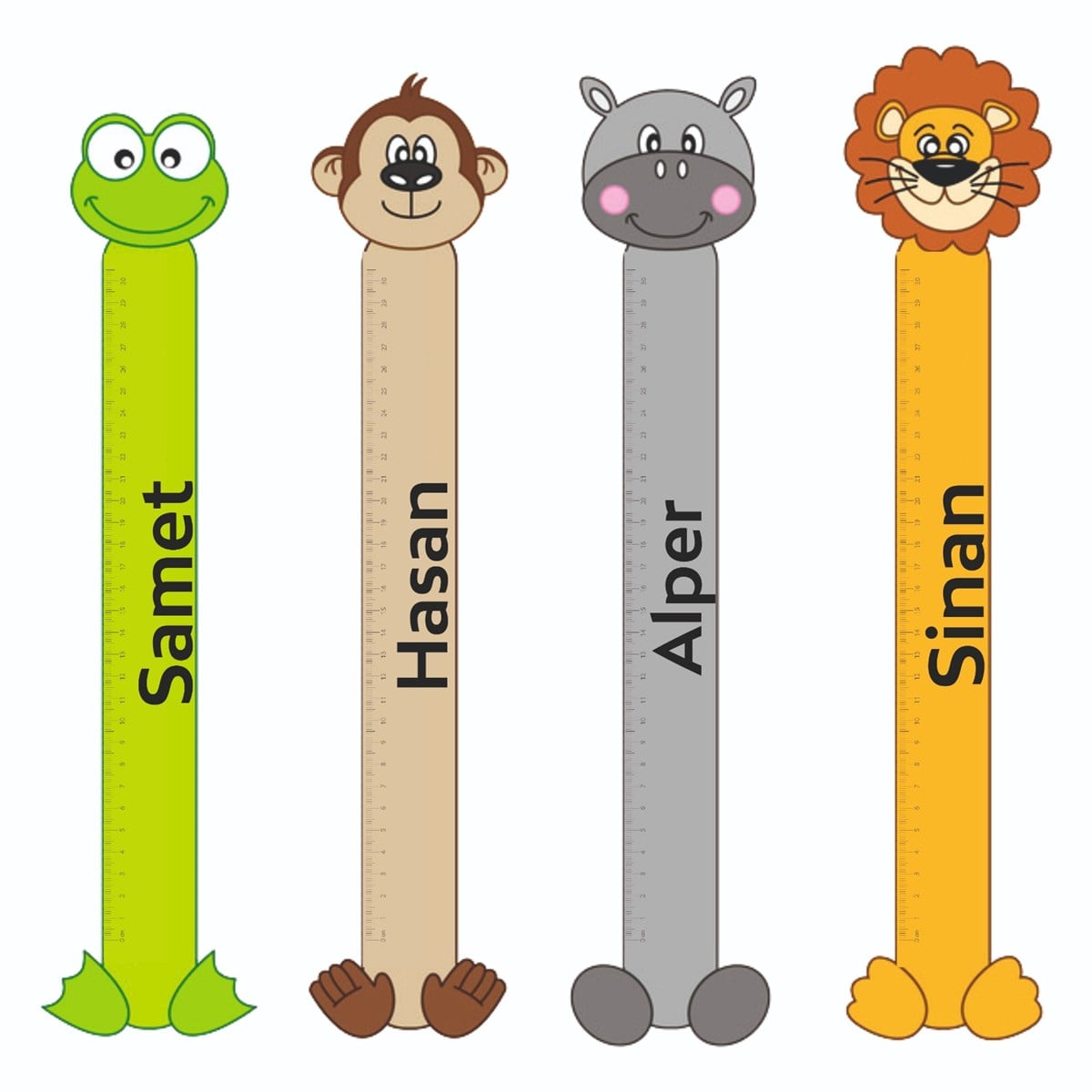 Hayvan figürlü kişiye özel cetvel