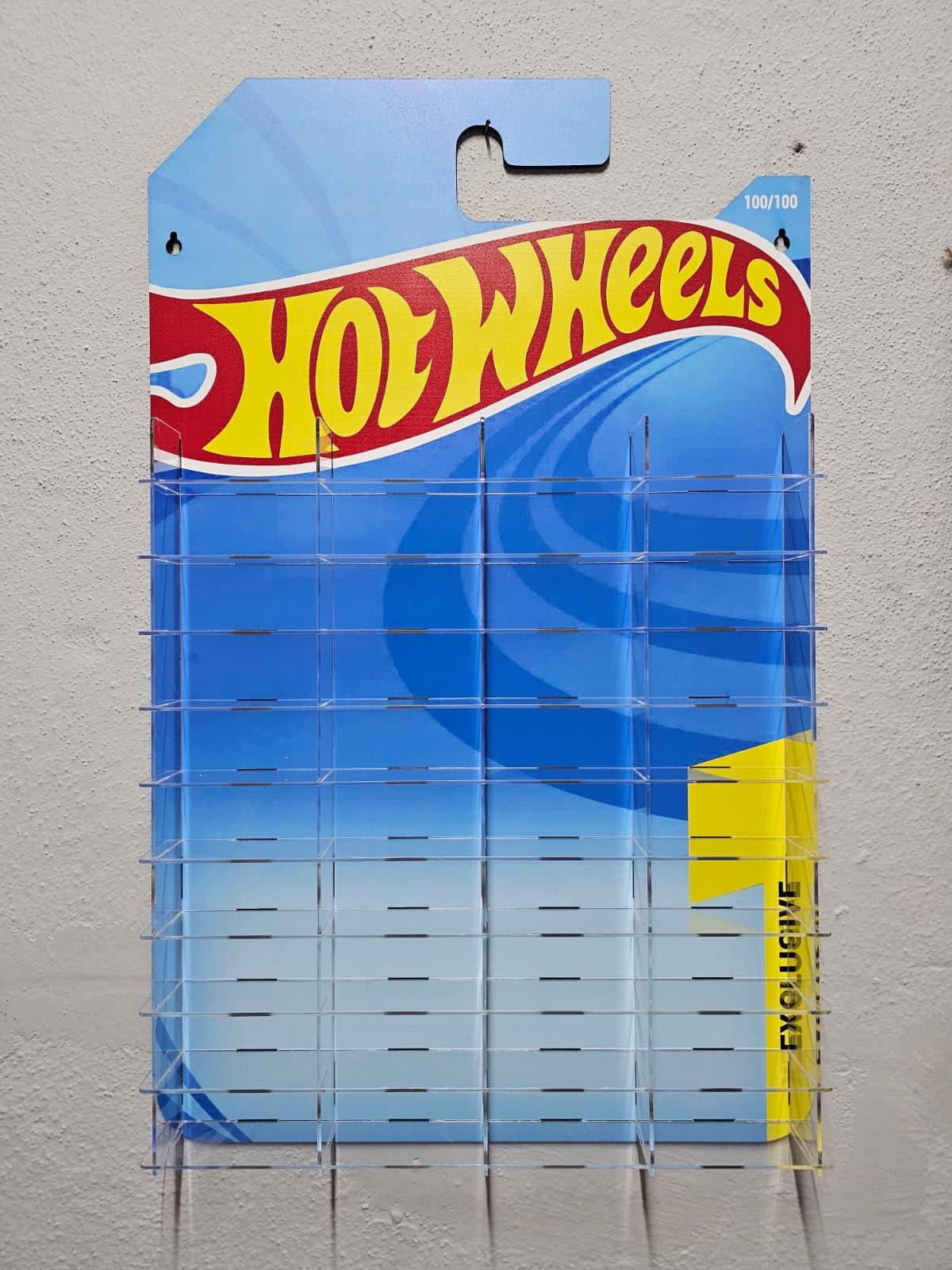 Hotwheels Temalı Ahşap Araç Standı (40 Araçlık)