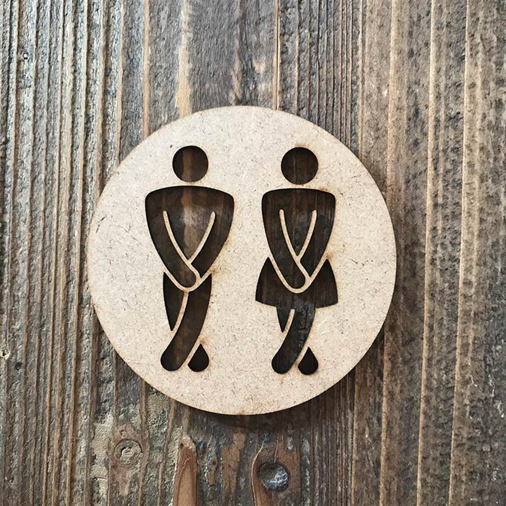 Ahşap WC Yönlendirme Levhaları
