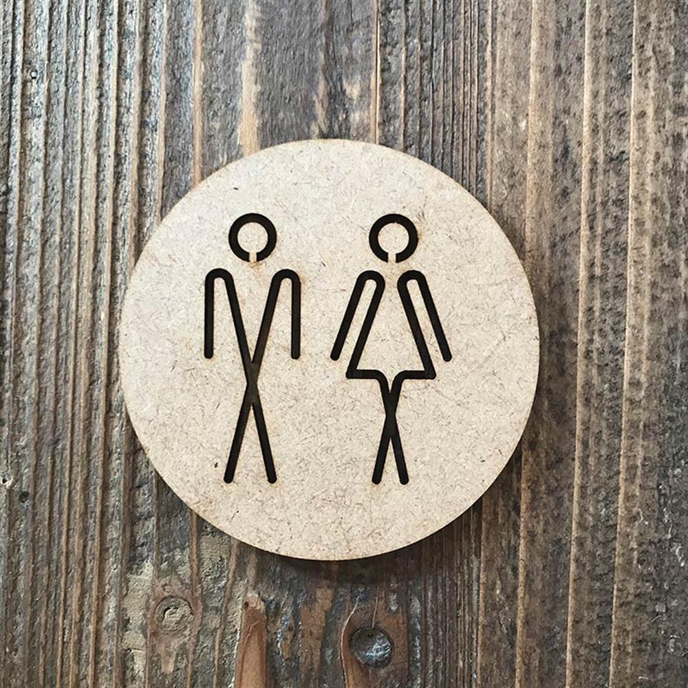 Ahşap WC Yönlendirme Levhaları