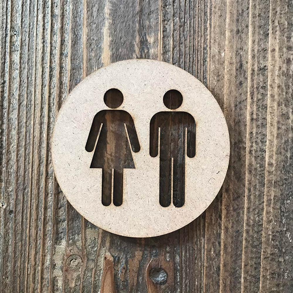 Ahşap WC Yönlendirme Levhaları
