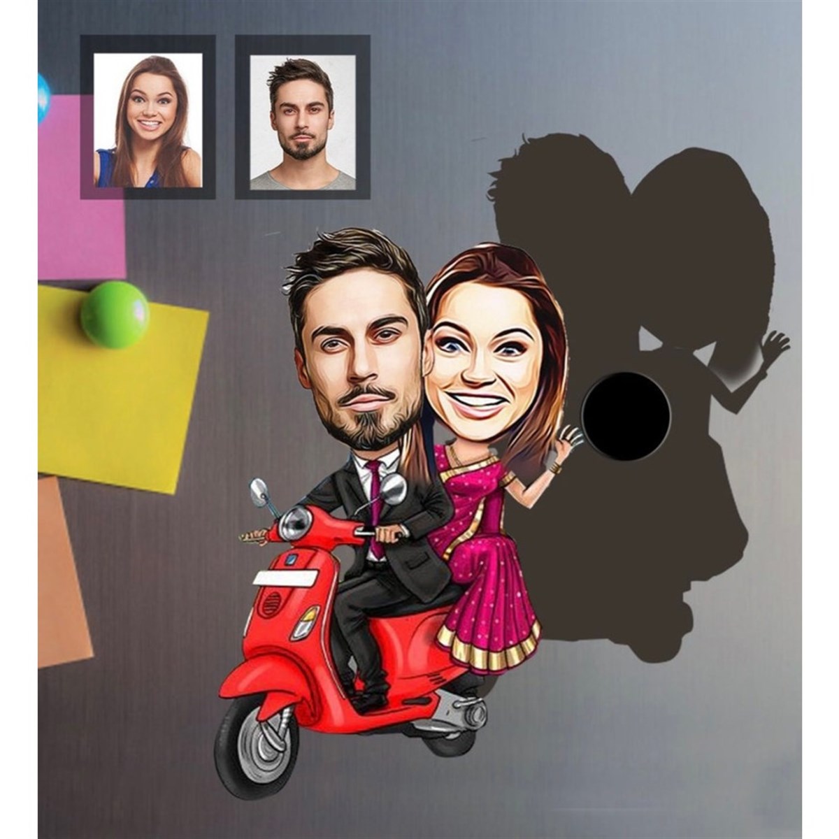 Kişiye Özel Ahşap veya Pleksi Karikatür Magnet