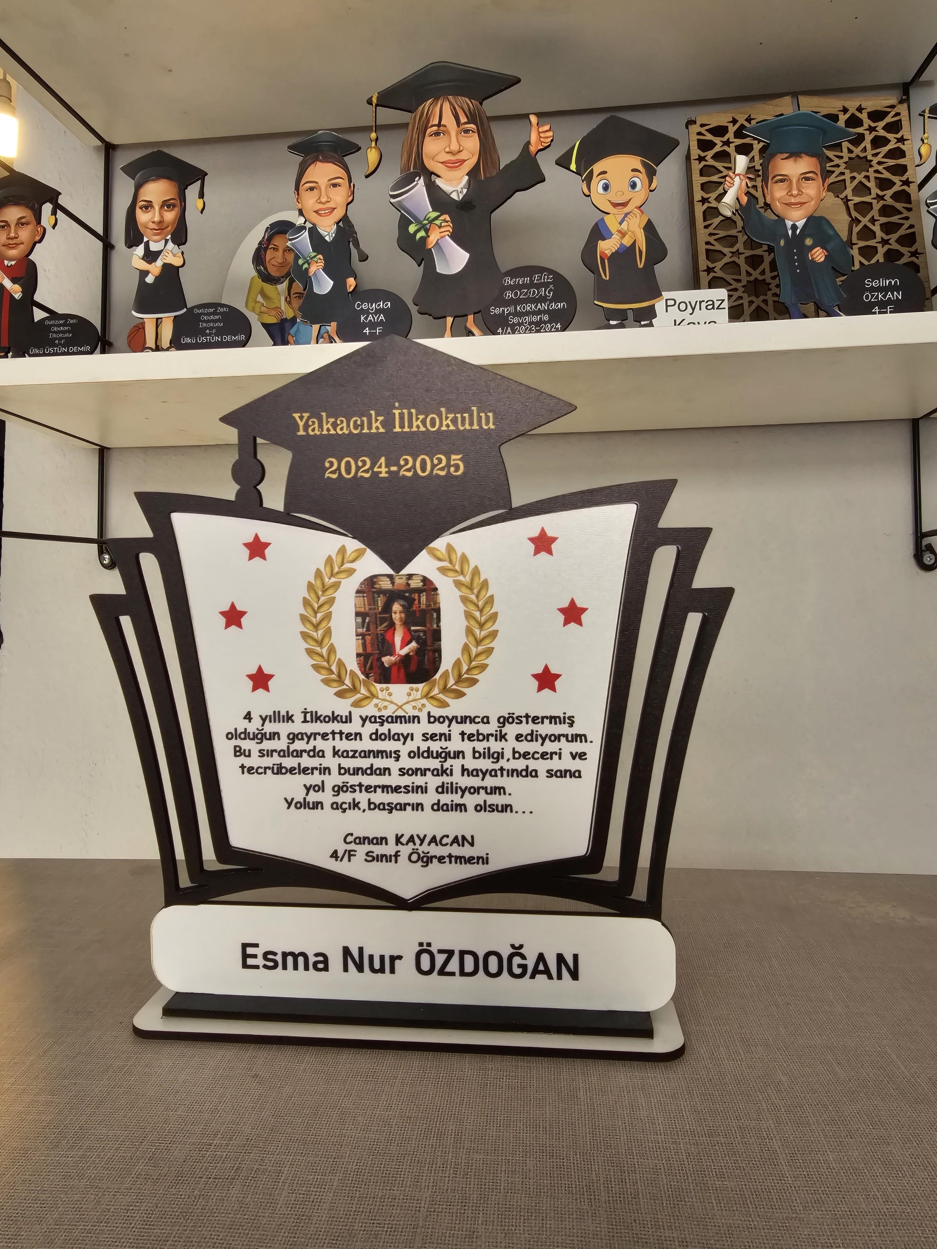 Kişiye Özel Fotoğraflı Pleksi Mezuniyet Plaketi