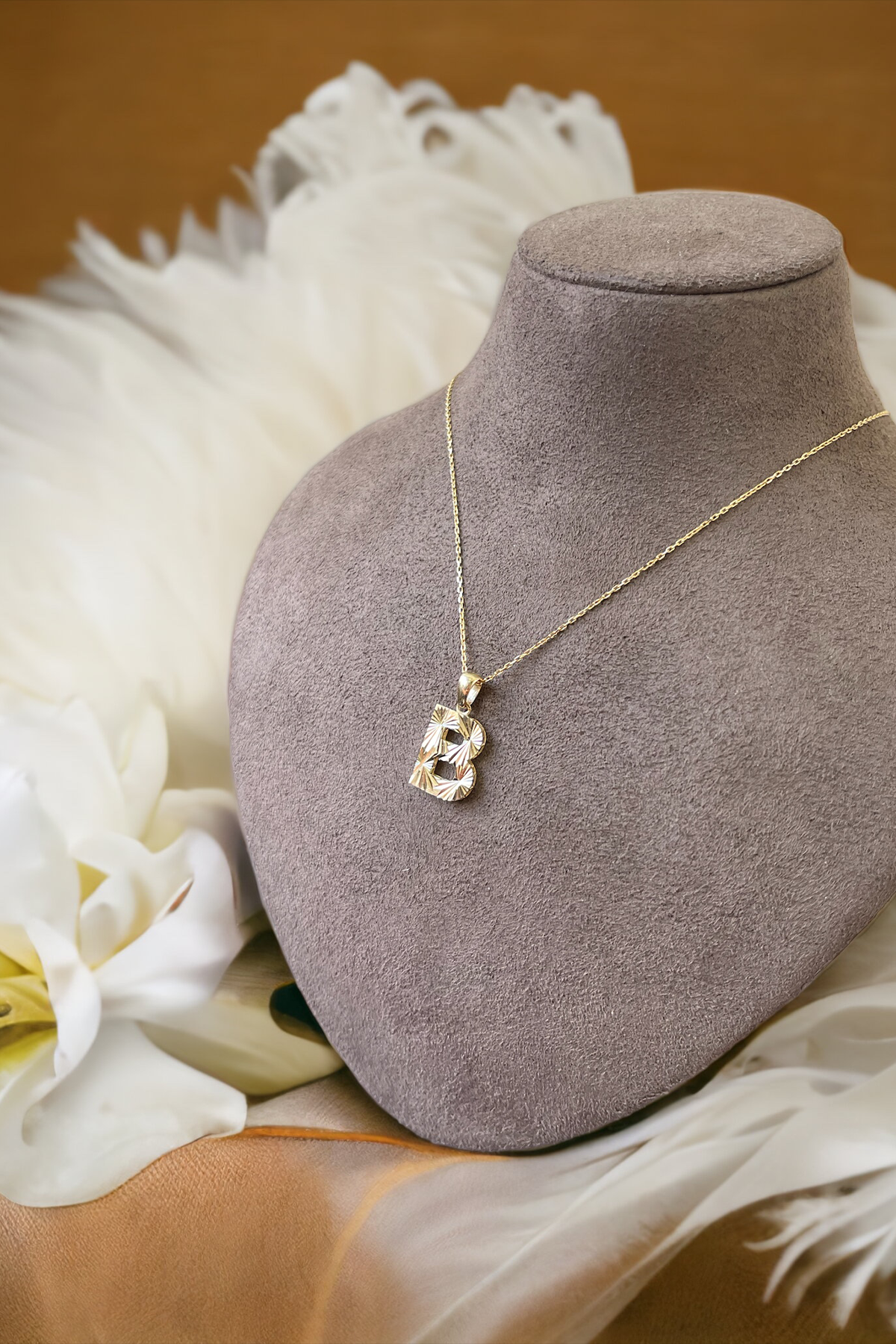 14 Ayar Altın B Harf Kolye Ucu