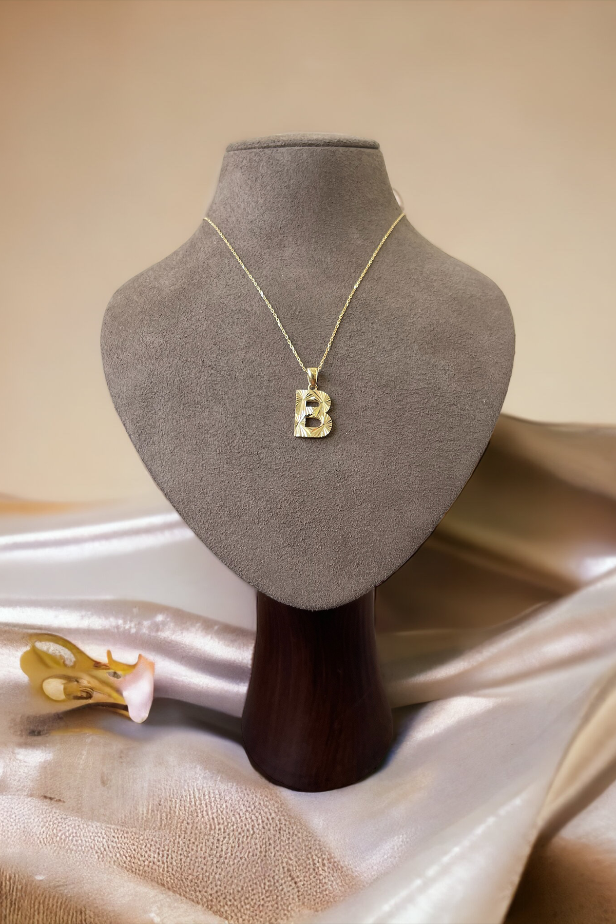 14 Ayar Altın B Harf Kolye Ucu