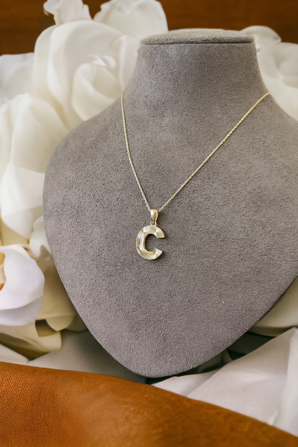 14 Ayar Altın C Harf Kolye Ucu