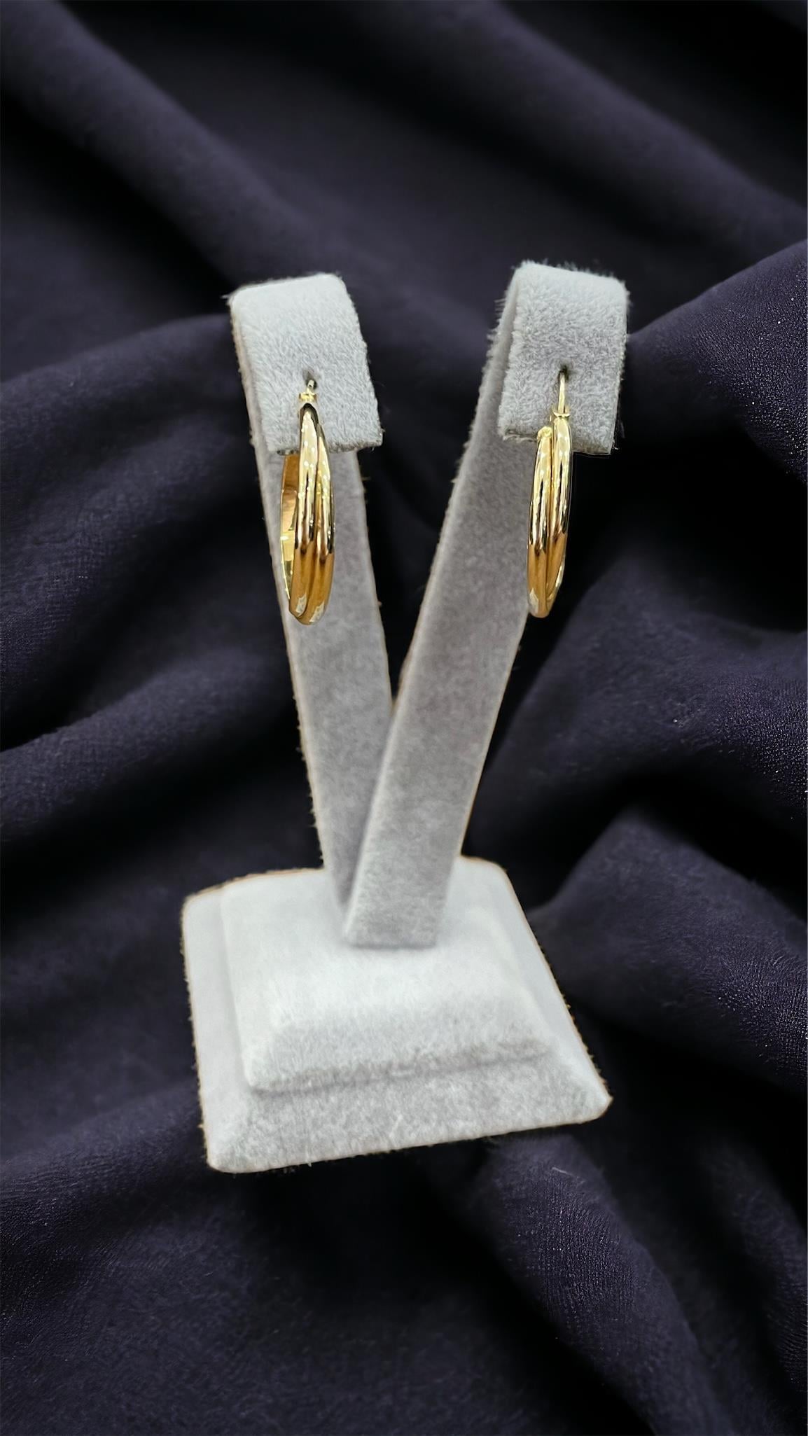 14 Ayar Altın Çiftli Halka Küpe