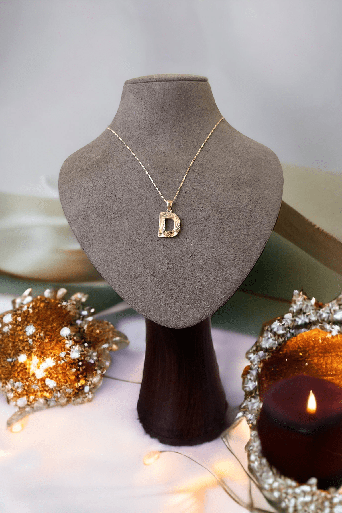 14 Ayar Altın D Harf Kolye Ucu