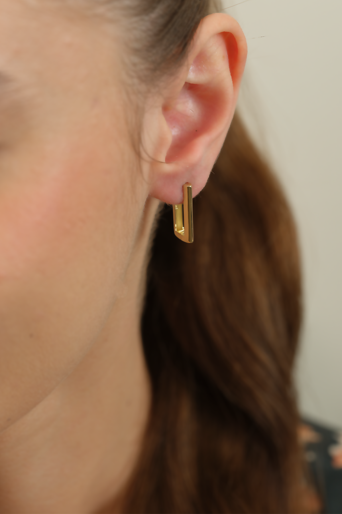 14 Ayar Altın Rectangle Küpe