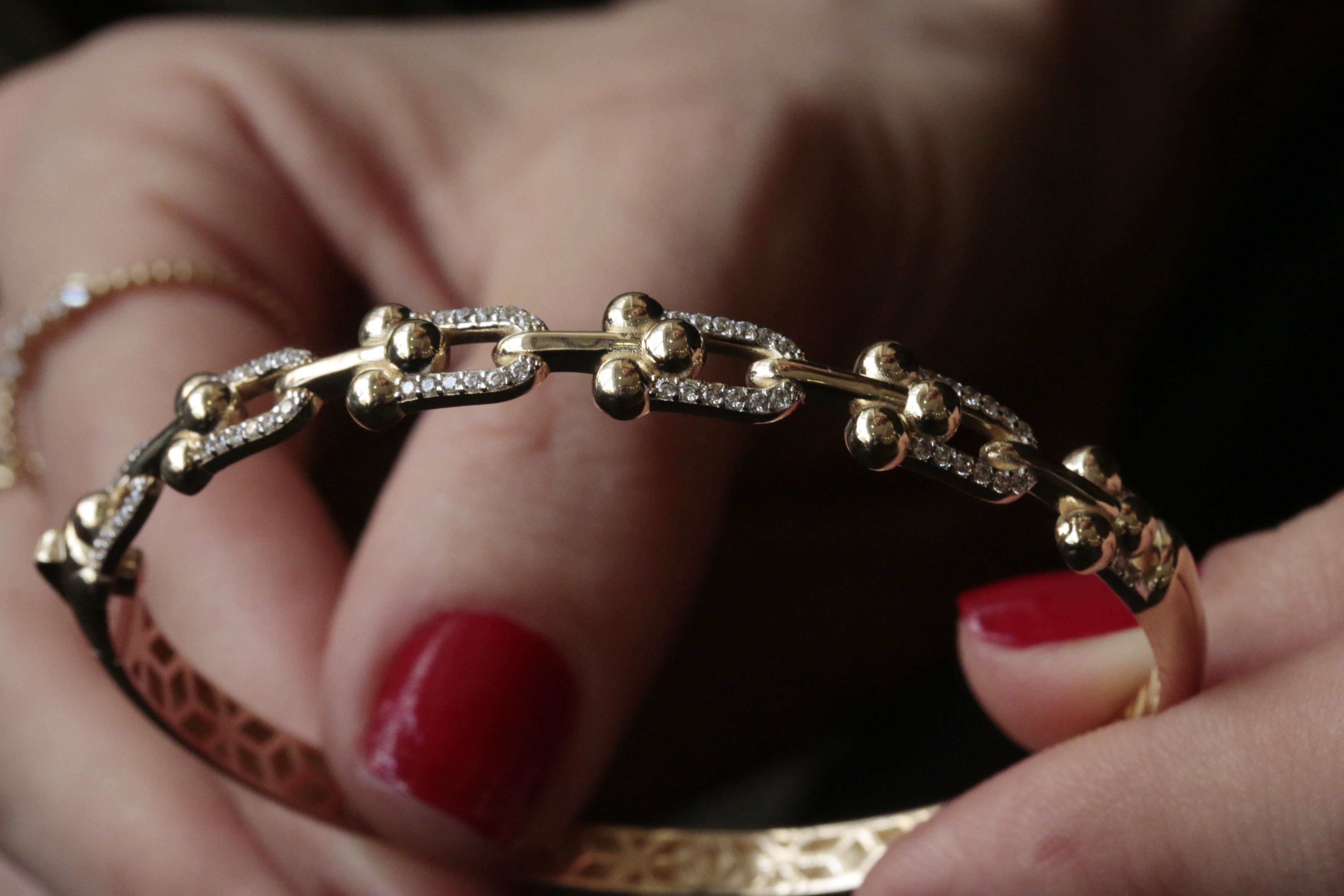 14 ayar altın Tiffany Model Kelepçe