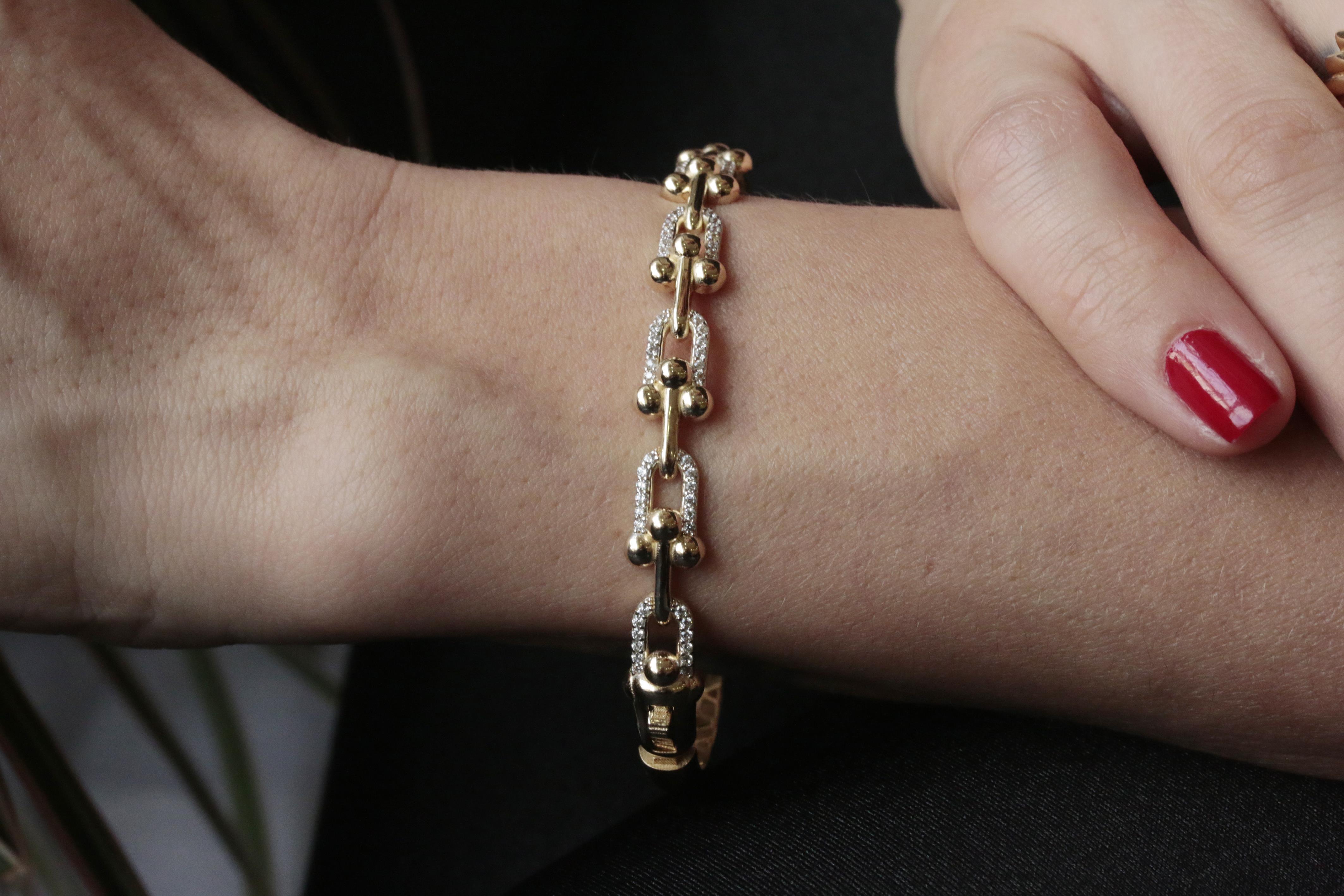 14 ayar altın Tiffany Model Kelepçe