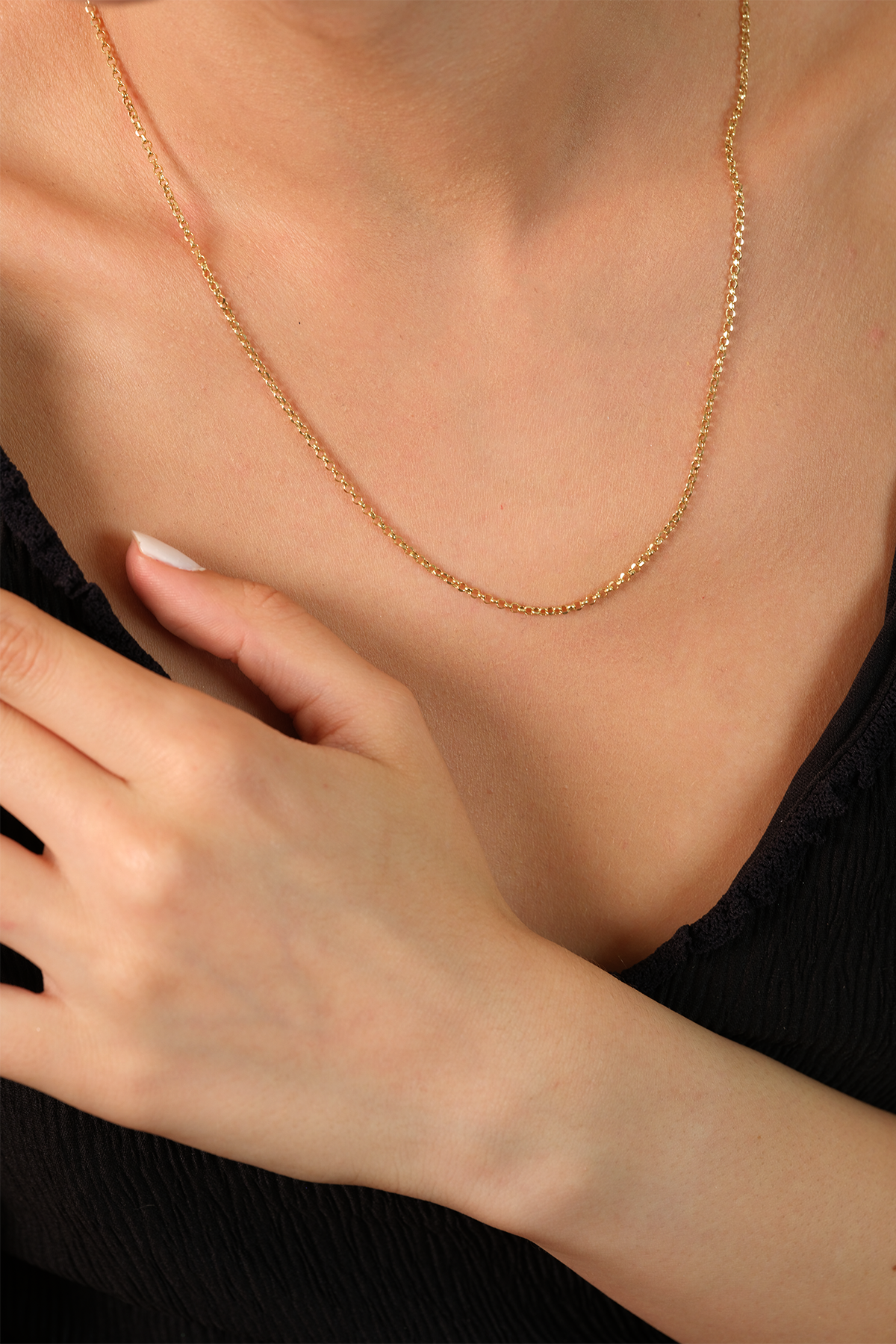 14 Ayar Altın Aura Doç Zincir