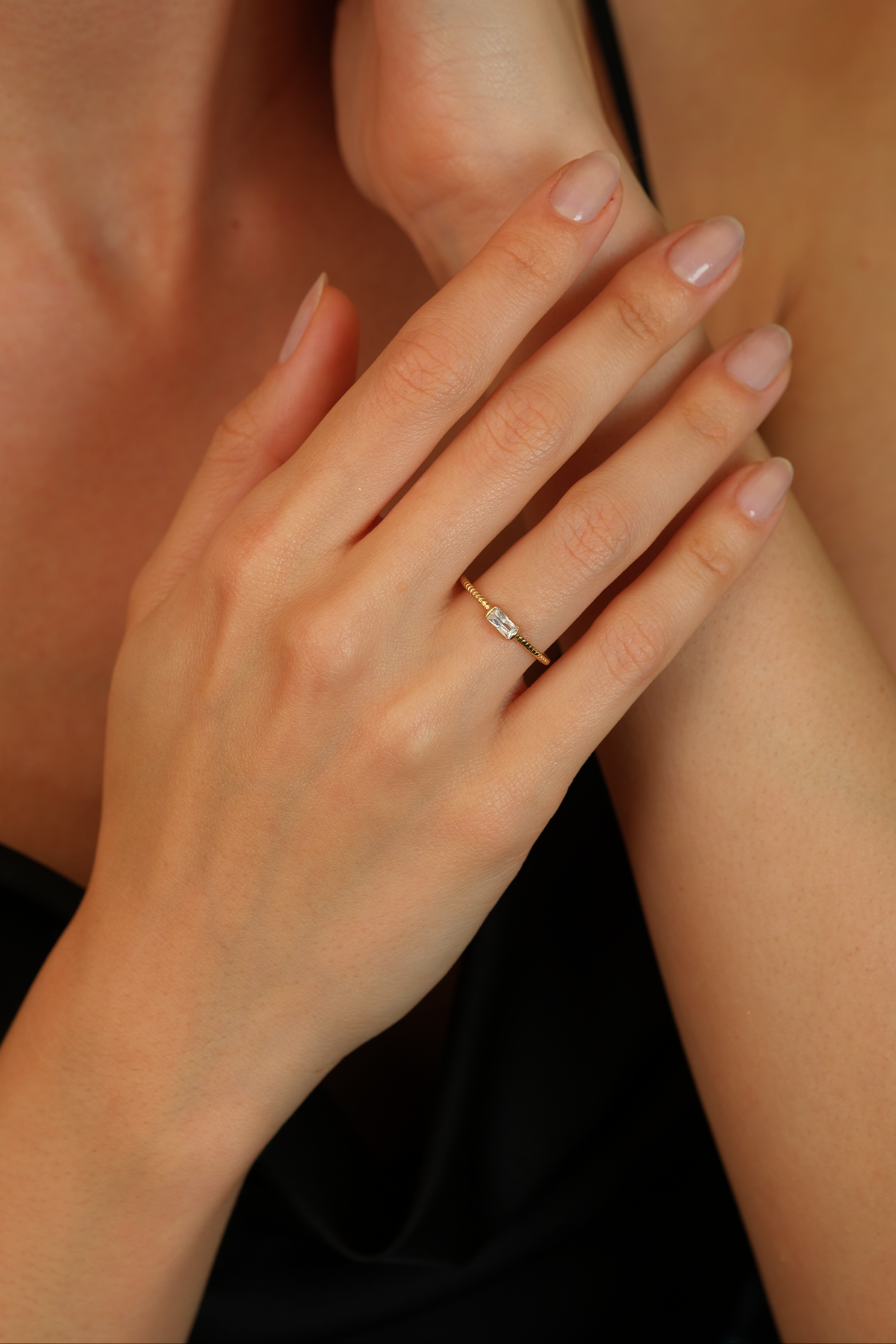 14 Ayar Altın Bagetli Eklem Yüzük