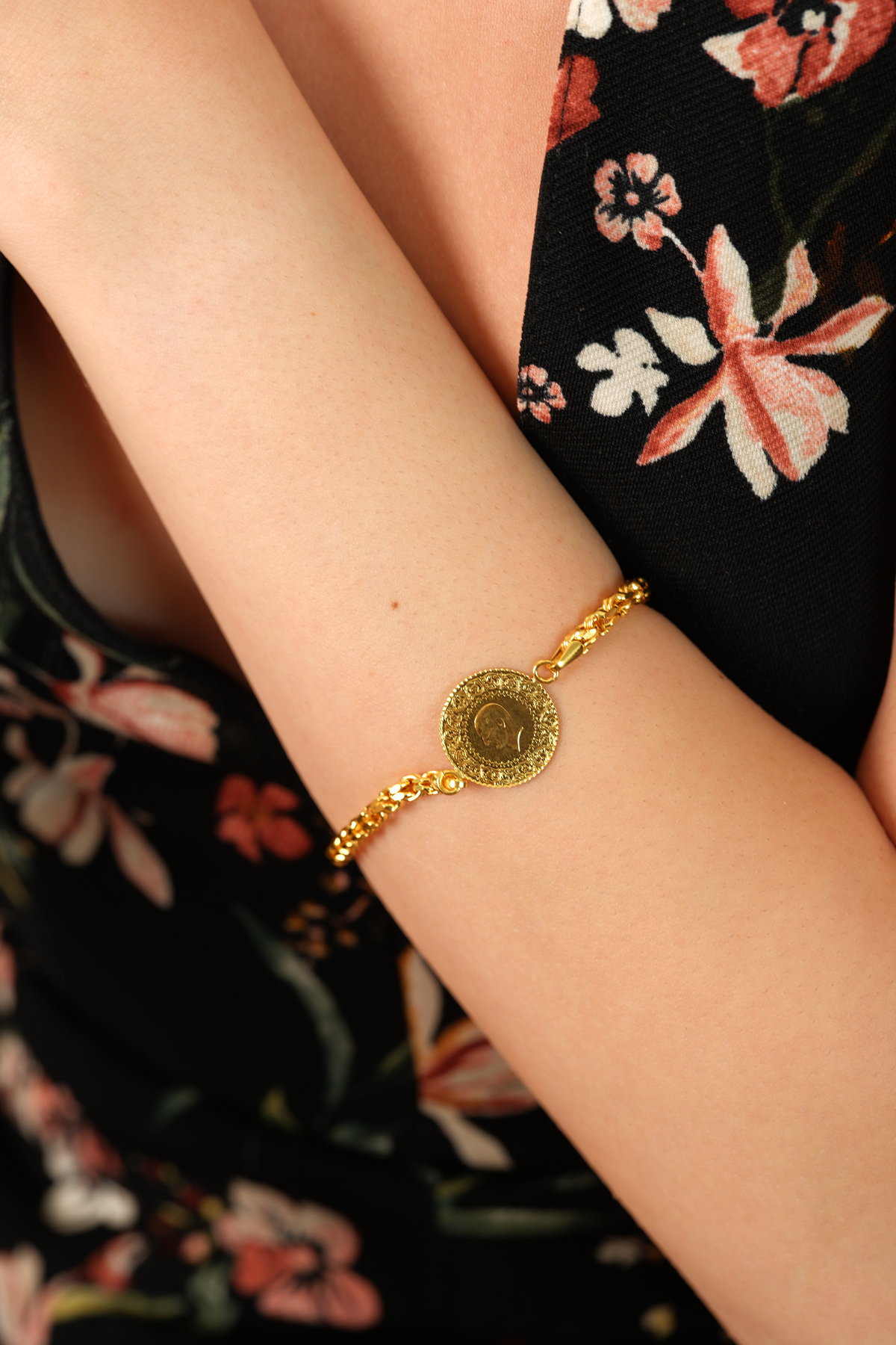 14 Ayar Altın Çeyrekli Güverse Bileklik