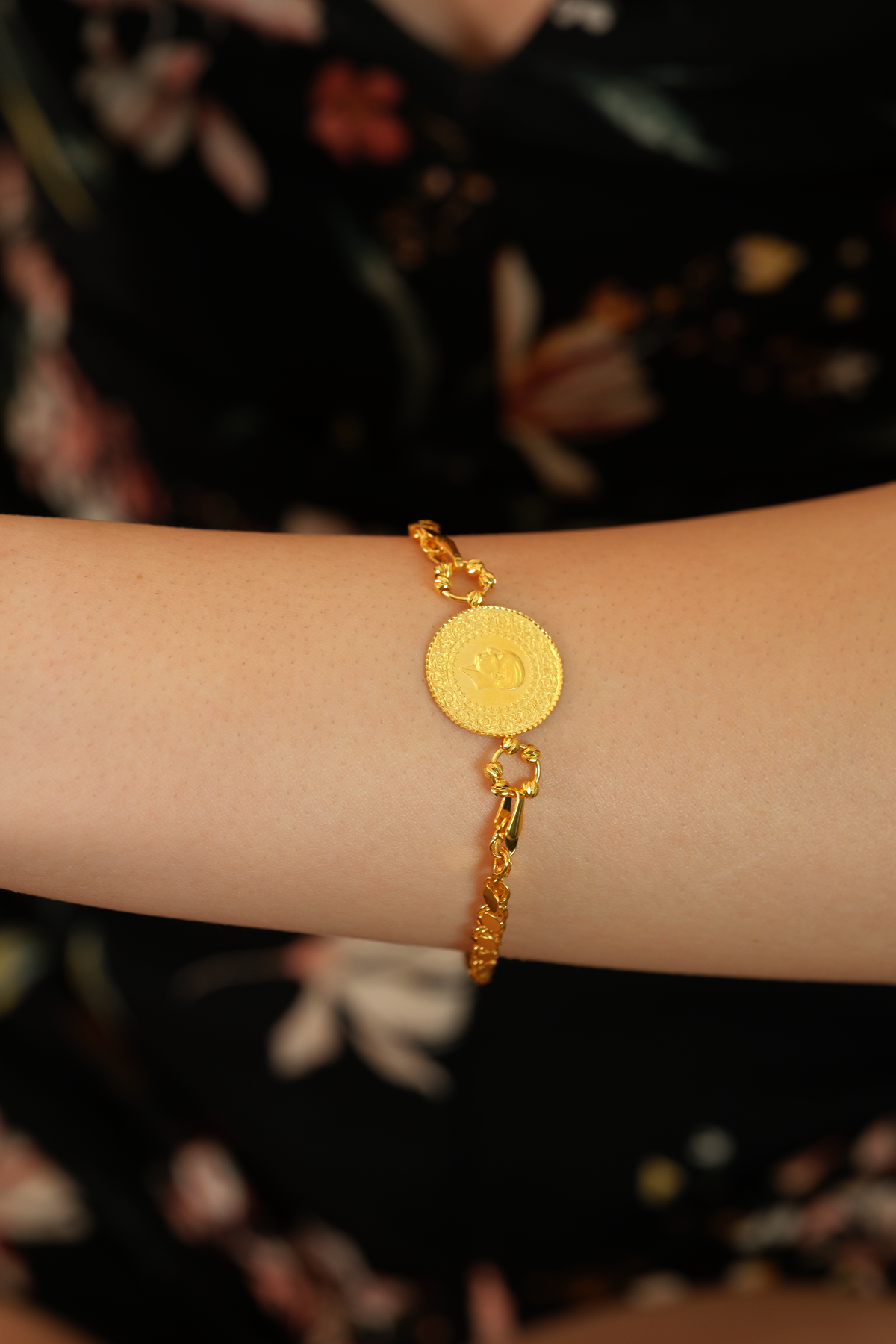 14 Ayar Altın Çeyrekli Pullu Bileklik