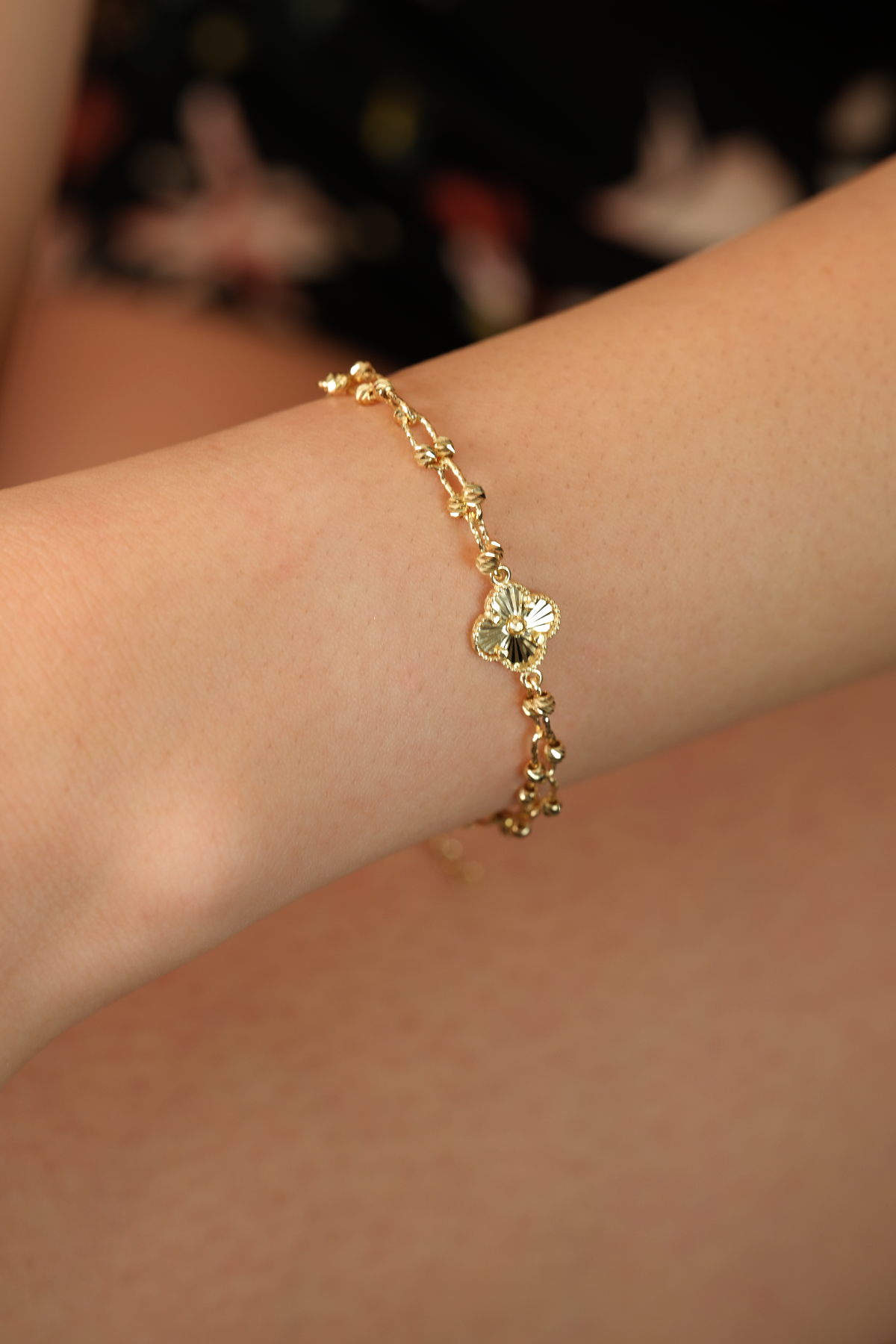 14 Ayar Altın Dorikalı Yonca Bileklik